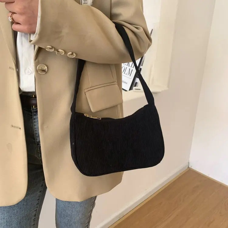 2023 Girls Women Crossbody Bags Shoulder Bags Purse Solid Color Top-Handle Bags Fashion Retro Corduroy Designer Handbags