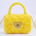 Kids PU Leather Crossbody Bags Girls Heart Shoulder Bags Children Mini Coin Purses Jelly Bag Kids Handbag Gifts