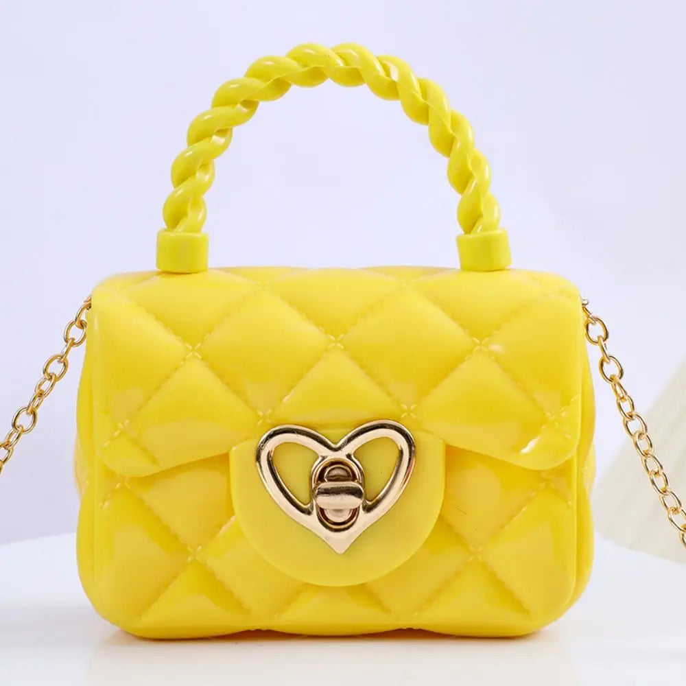 Kids PU Leather Crossbody Bags Girls Heart Shoulder Bags Children Mini Coin Purses Jelly Bag Kids Handbag Gifts