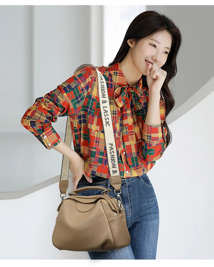 High Quality Soft Leather Tote Bag Fashion Women Shoulder Messenger Bag Large Capacity Wear-resistant Bag Luxury Handbag Sac