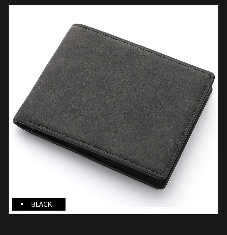Men's Fashion Wallet For PU Leather Short Purse with Dollar Clip Multi Card Slots Large Capacity Coin Holder Slim Money