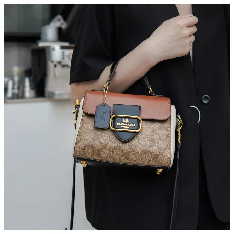 Fashionable and retro texture handbag for women, 2026 new model, with high-end color scheme, tote bag or crossbody bag