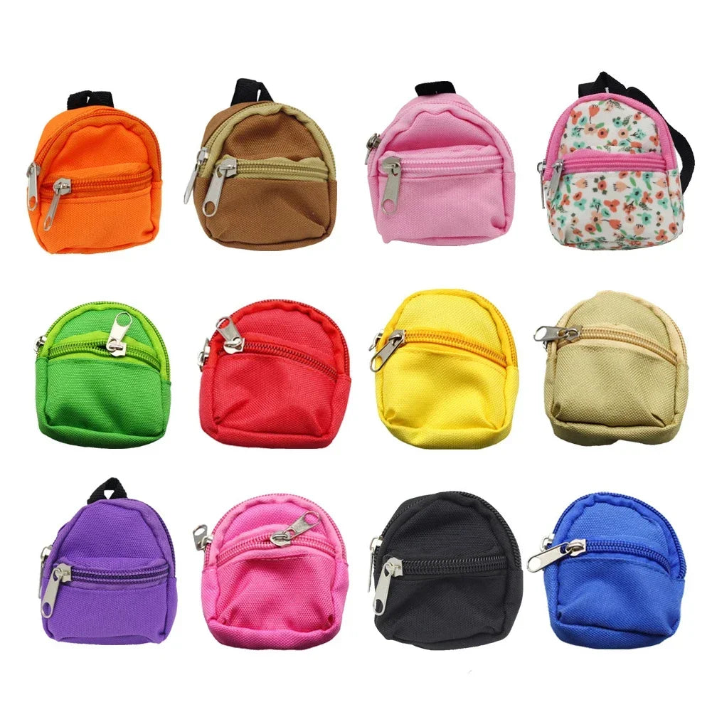 HOT Cute For Labubu Doll Canvas Backpack Simulation Pet Bag for 15/17cm Dolls Cute Doll Accessories