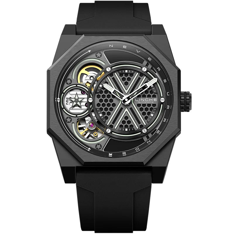 Mens Automatic Mechanical Watch for Man European American Business Leisure Wristwatches Silver Luminous Waterproof Men Watches