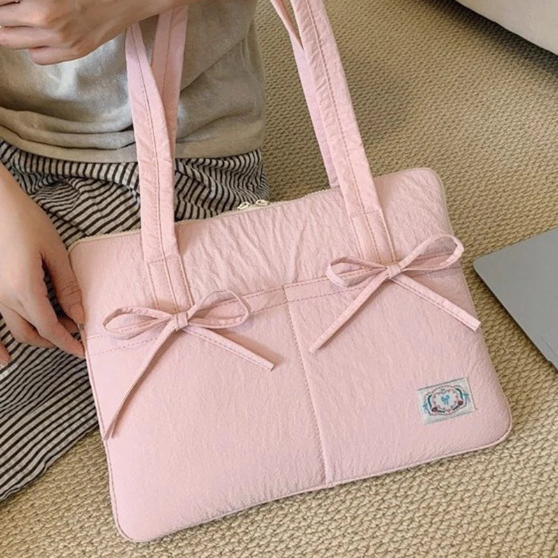 Cute Bow 13inch Tablet Sleeve Bag Shoulder Handbag For Tablet Laptop Cover Pouch Notebook Carry Bag
