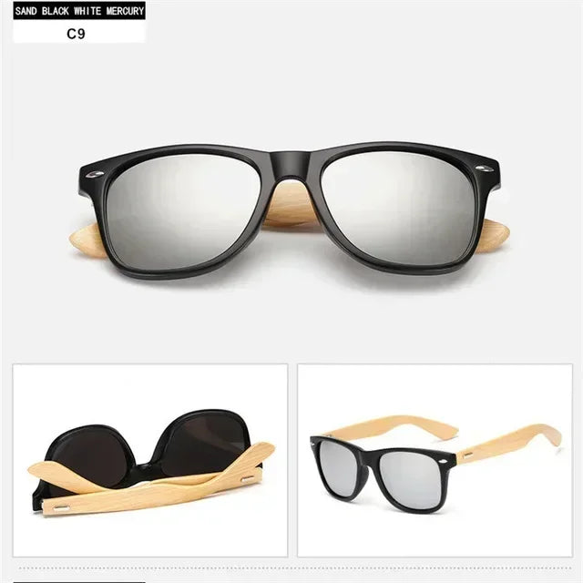 Natural Wooden Sunglasses for Men and Women, Polarized Fashion Sun Glasses with Original Wood Frame