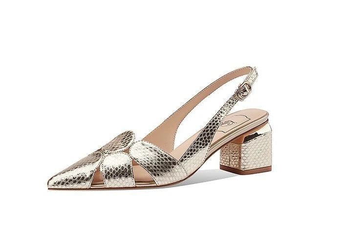 Sandals for Women Gold with Medium Heels Sexy Stripper Woman Shoes Pointed Toe Mules Chic and Elegant Daily 2025 Luxury or Korea