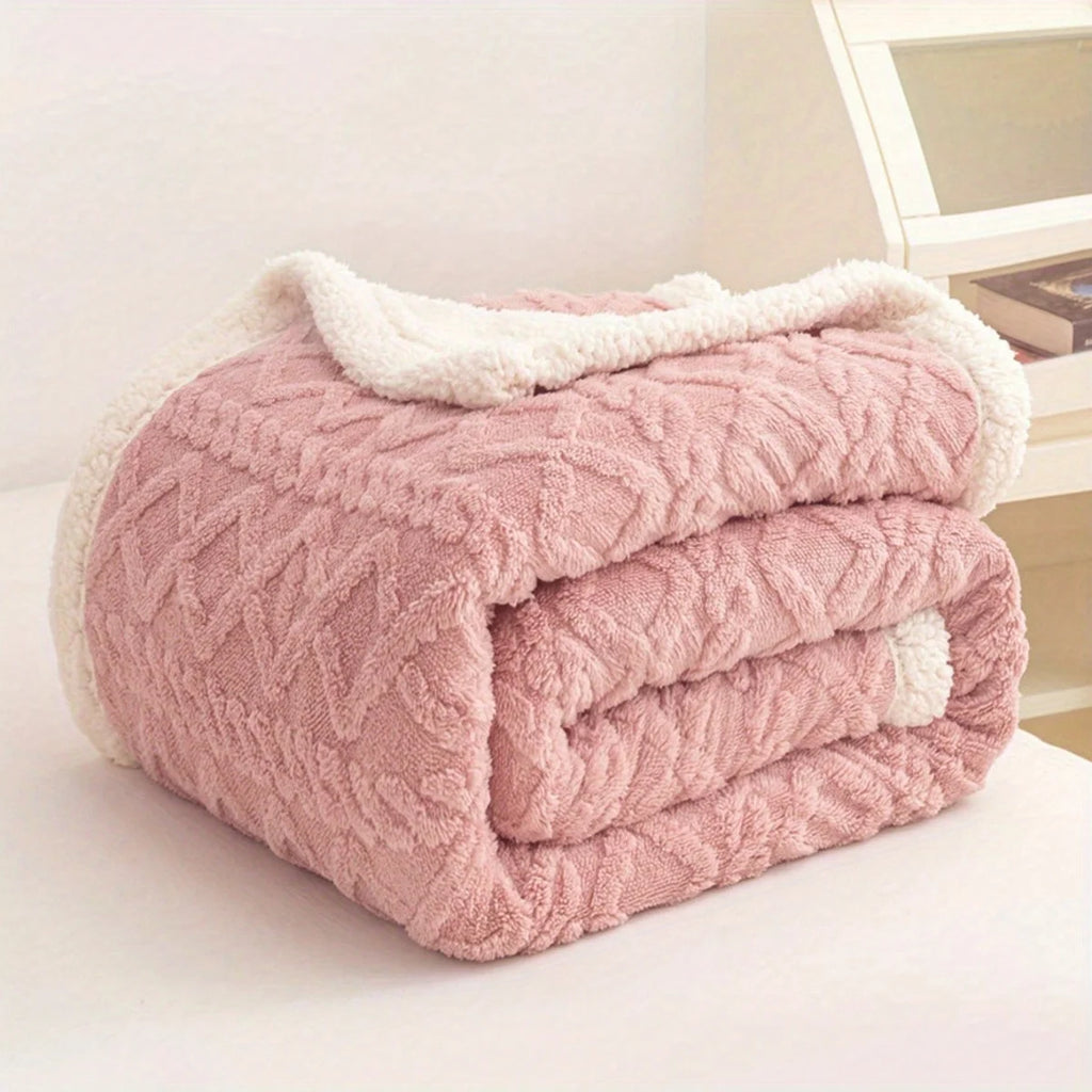 1PC Swaddle Blanket Coral Fleece Blanket Office Nap Blanket Office Bedroom Sofa Blanket Multifunctional Cushion Travel Blanket