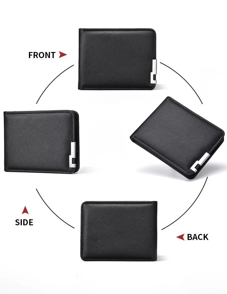 Men's Slim Wallet – PU Leather, Multi-Card Holder with Metal Accent, Lightweight & Stylish for Daily Use