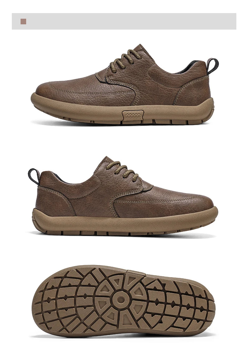 Shoes for Men Male Sneakers Leather Shoes Round Toe Apring and Autumn Wear-resistant Return To The Ancients Loafers All-match