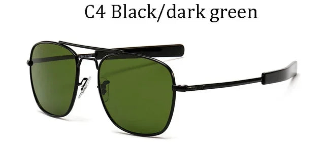Men luxury Brand Designer Sun Glasses Vintage fashion Aviation AO Sunglasses For Male American Army Military Optical Glass /.\'[