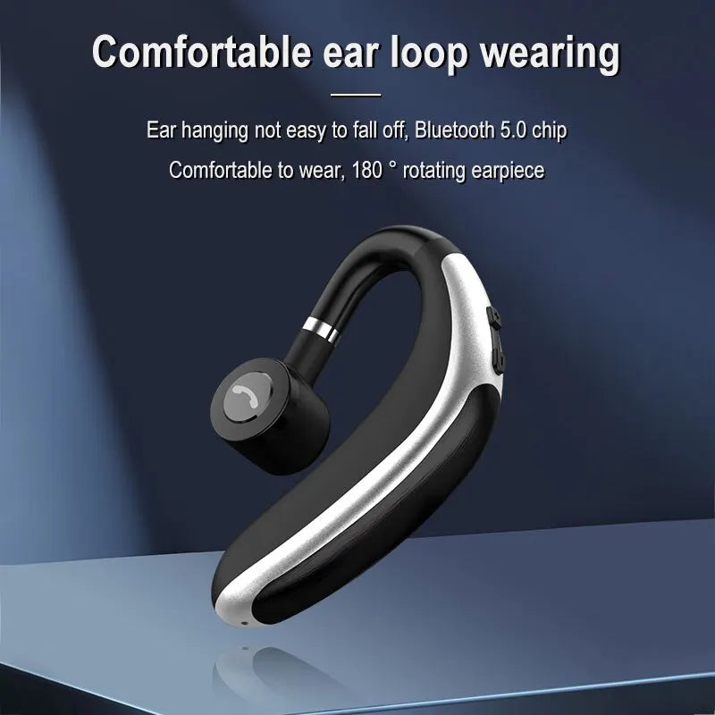 Wireless Headset Single Ear-Hook Bluetooth-compatible Headphone In-ear Car Call Business Sports Earphones With HD Mic For iPhone