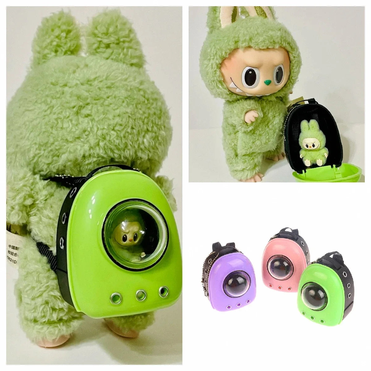 HOT Cute For Labubu Doll Canvas Backpack Simulation Pet Bag for 15/17cm Dolls Cute Doll Accessories