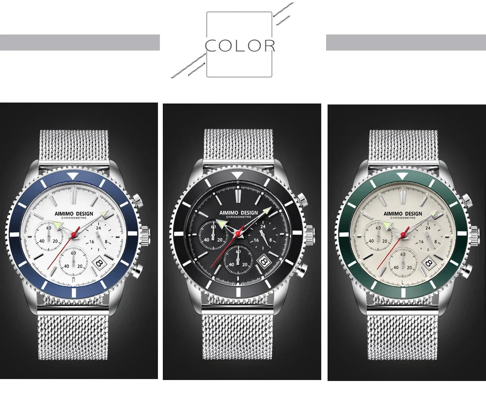 Mens Watches Analog Quartz Chronograph Waterproof Wrist Watches for Men Fashion Business Work Casual Sport Designer Dress Watch