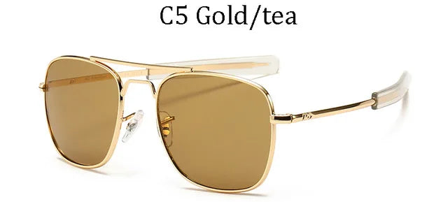 Men luxury Brand Designer Sun Glasses Vintage fashion Aviation AO Sunglasses For Male American Army Military Optical Glass /.\'[