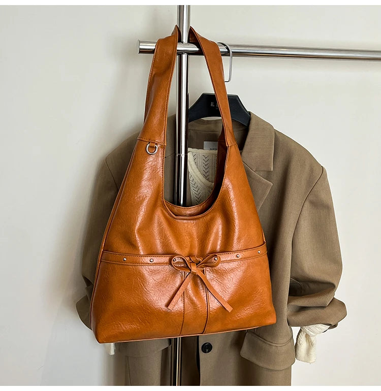 PU Large Capacity Hasp Tote Bags Solid Color High Quality Ladies Bags 2025 Hot Sale Light Luxury Commuting Women's Handbags
