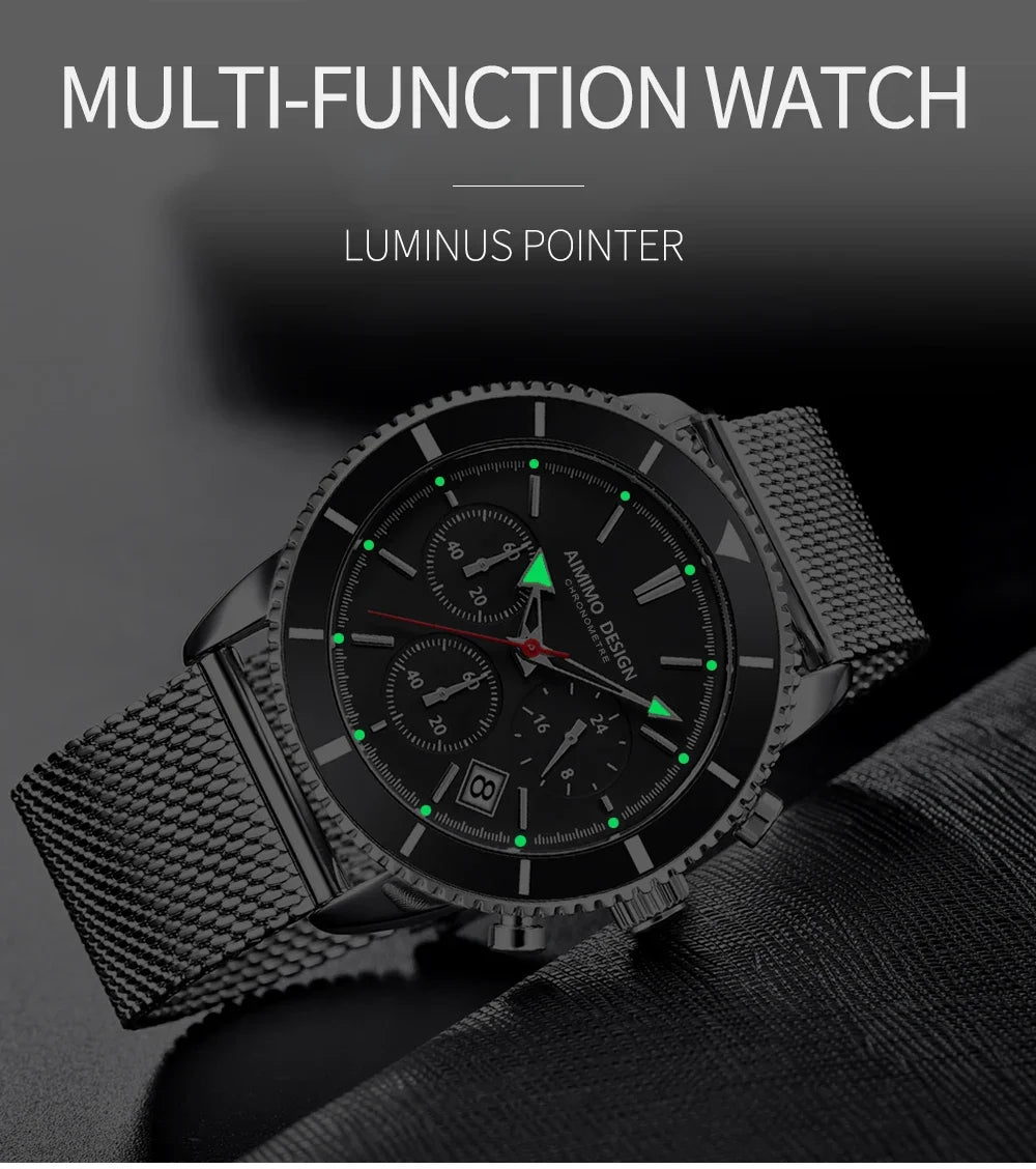 Mens Watches Analog Quartz Chronograph Waterproof Wrist Watches for Men Fashion Business Work Casual Sport Designer Dress Watch