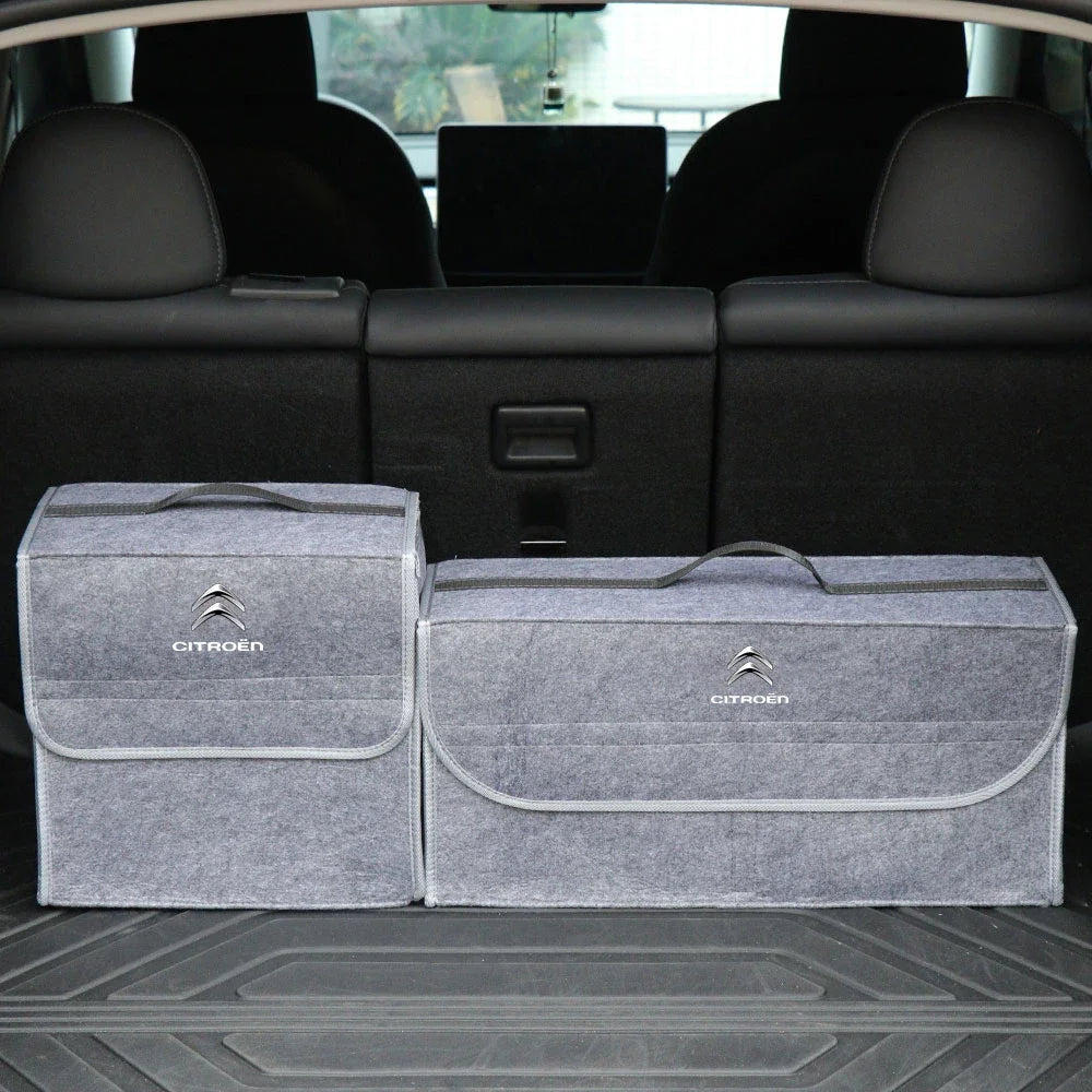 Car Trunk Storage Bag Leather Camping Box Collapsible Auto Organizer For Citroen C1 C2 C3 C4 C5 C6 C8 C4L DS4 DS6 Grand Picasso