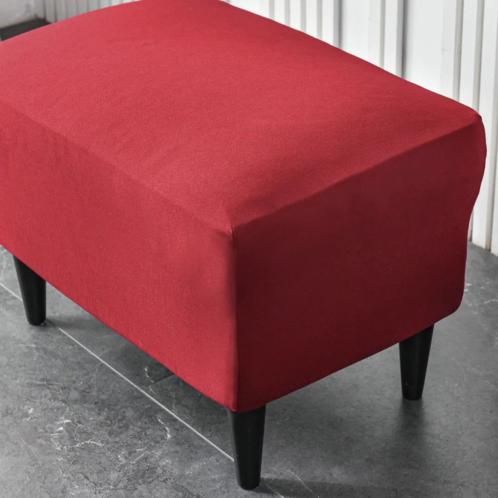 American Style Footstool Cover  Rectangle Elastic Ottoman Cover High Quality Velvet Furniture Protector Footrest Slipcover
