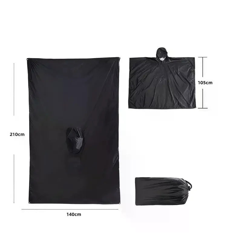Rain Coat Travel Raincoat Waterproof Rain Poncho Hooded Sun Shelter For Outdoor Camping Hiking Fishing Cycling Climbing