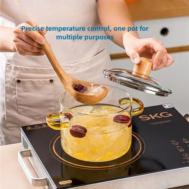 Transparent Glass Soup Pot Large Capacity Soup Pot  High Borosilicate Glass Pot Electric Ceramic Oven Special Pot Kitchen Tools