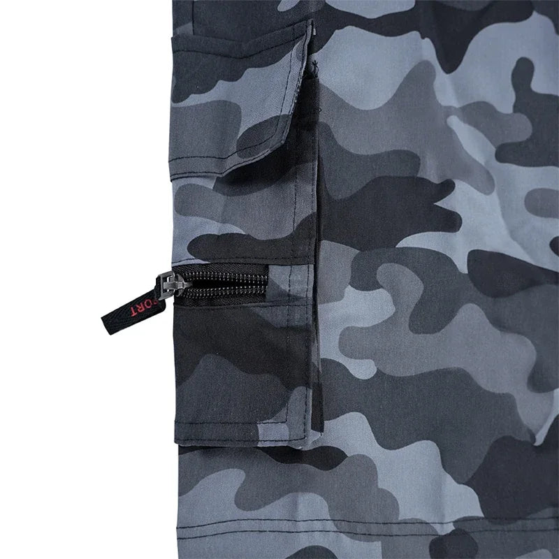 Mens Cargo Shorts Summer Outdoor Camouflage Print Short Pants Multi Pocket Casual Utility Style Big Size Trousers Durable Fabric