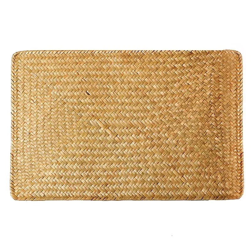 Table Mat Woven Pastoral Plate Mat Coaster Bowl Mat Insulation Pad Western Place Mat European Straw Dining Table Mat Tea Mat