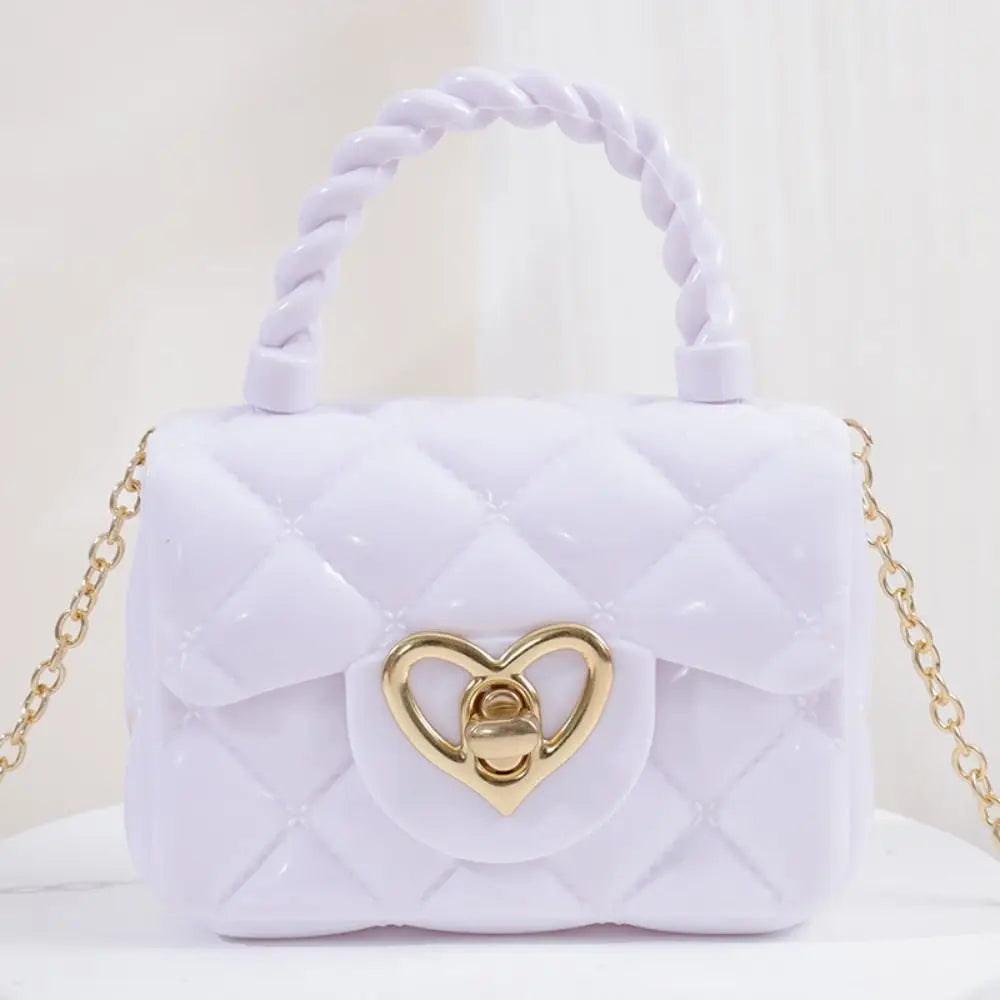 Kids PU Leather Crossbody Bags Girls Heart Shoulder Bags Children Mini Coin Purses Jelly Bag Kids Handbag Gifts