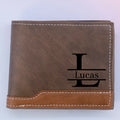 Personalized Wallet With Initial And Name, Customized Mens Wallet,Custom Letter A-Z Monogram Style For Daily Carry,