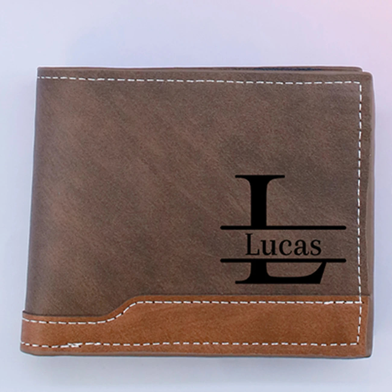 Personalized Wallet With Initial And Name, Customized Mens Wallet,Custom Letter A-Z Monogram Style For Daily Carry,