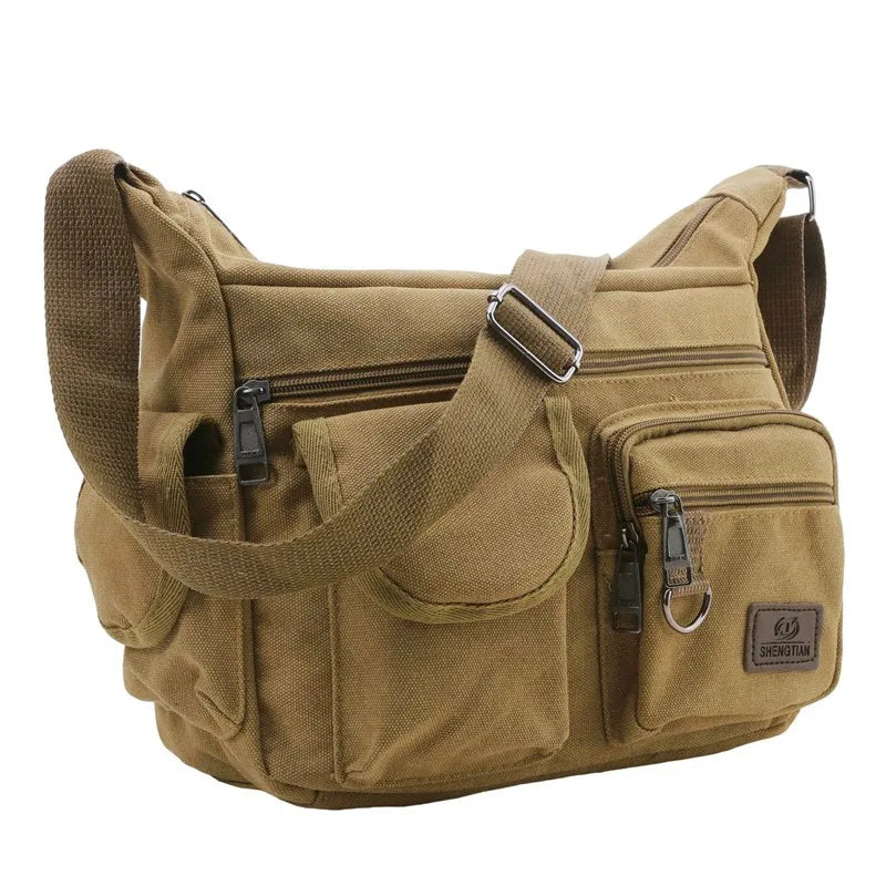 Men Canvas Shoulder Bags Casual Tote Travel Men's Crossbody Bag Luxury Messenger Bags Fashion High Quality Handbag