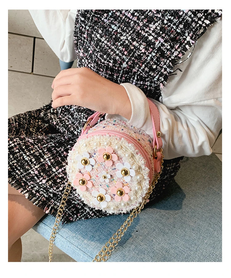 New Women Bag Lady Little Girls Toddler Princess Lovely Bag Kids Baby Messenger Shoulder Crossbody Flower Bag