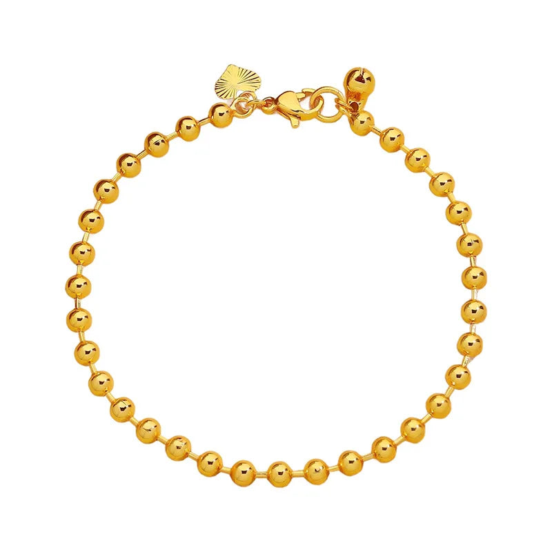 Beaded Bell Bracelet For Women Fashion Smooth Surface Design Minimalist Versatile Elegant High-End Jewelry Gift For Best Friend