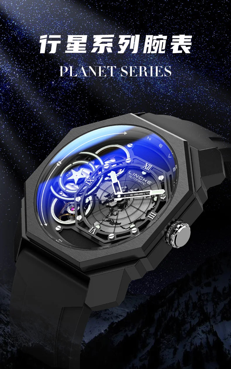 Mens Automatic Mechanical Watch for Man European American Business Leisure Wristwatches Silver Luminous Waterproof Men Watches
