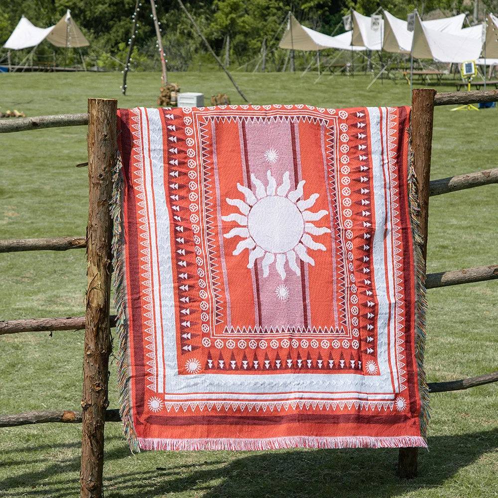 Hip Hop Blanket Sofa Towel Knit Punk Bedspread Pad Mat Bohemian Throw Travel Gothic Bedspread Sofa Cover Blankets Cotton Linen