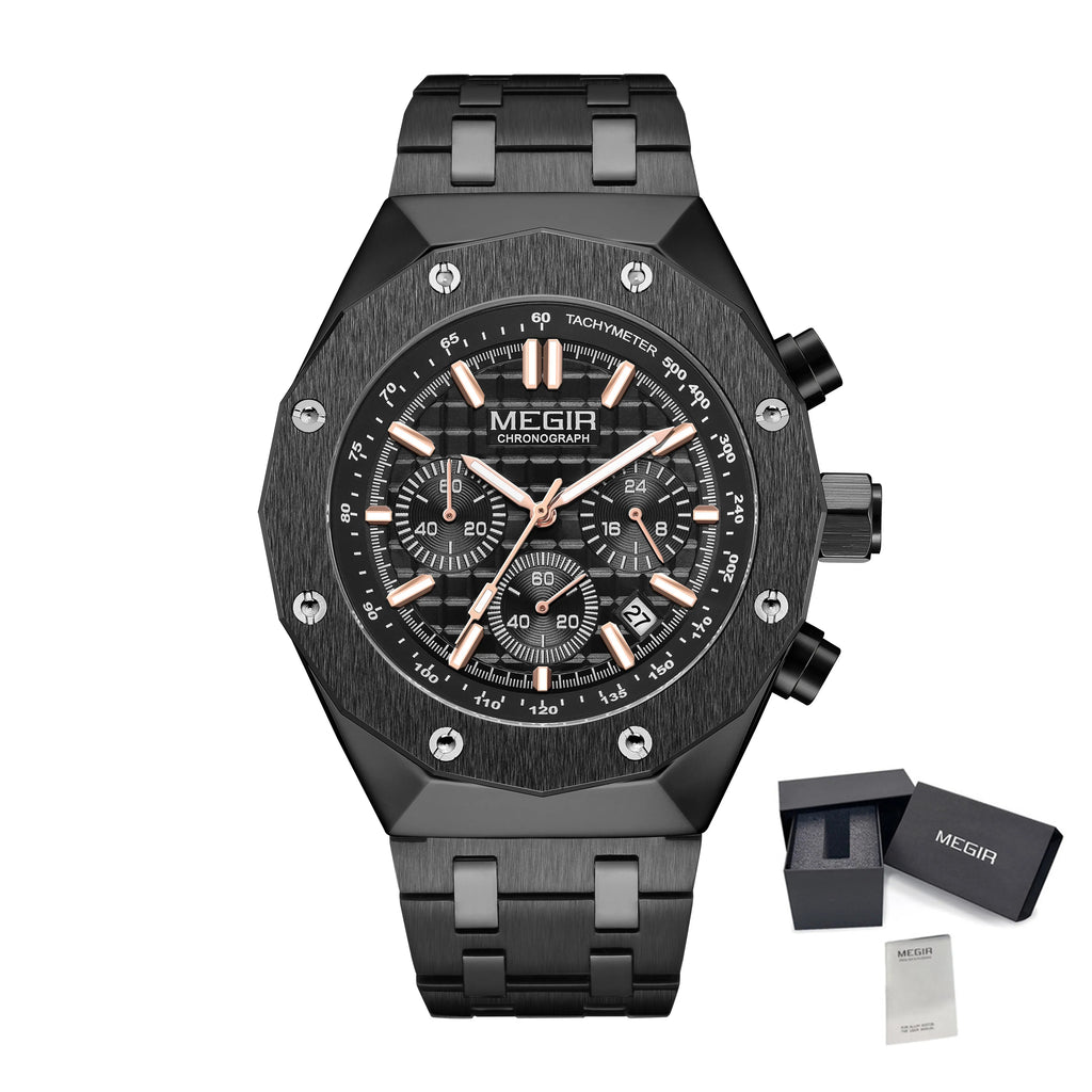 2026 New Watches for Men Leather Mens Military Sport Waterproof Watch Quartz WristWatch Chronograph Male Clock