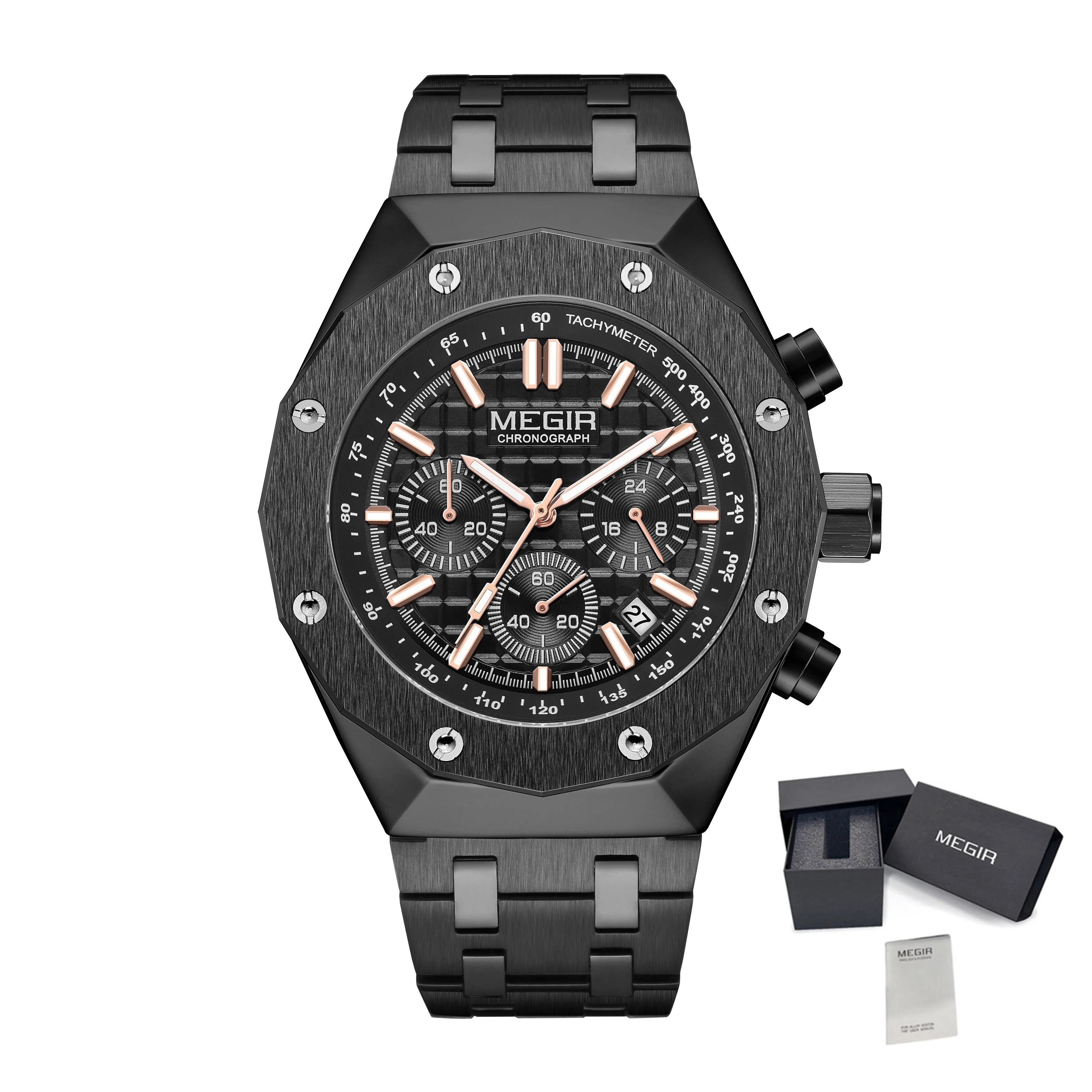 2026 New Watches for Men Leather Mens Military Sport Waterproof Watch Quartz WristWatch Chronograph Male Clock