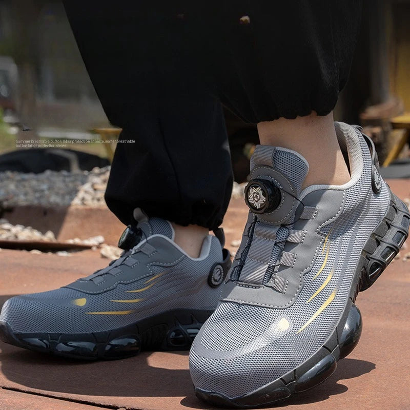 Safety Shoes Work Sneakers Steel Toe Men Women Anti Smash  Shoes Light BreathablePuncture Proof Work Boots Indestructible Safety