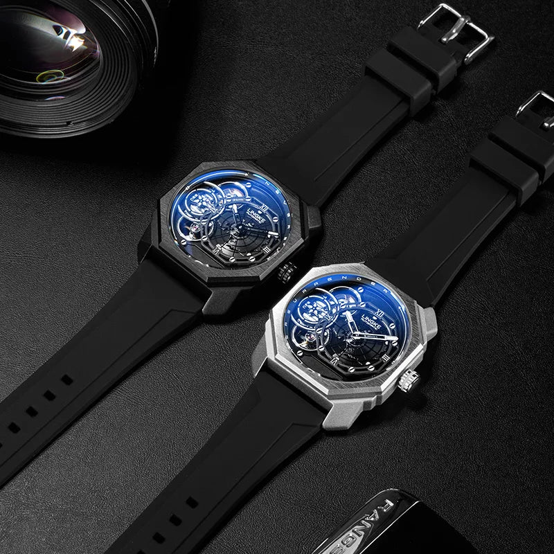 Mens Automatic Mechanical Watch for Man European American Business Leisure Wristwatches Silver Luminous Waterproof Men Watches