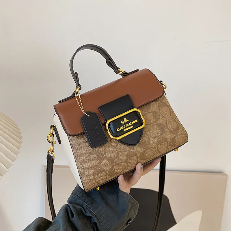 Fashionable and retro texture handbag for women, 2026 new model, with high-end color scheme, tote bag or crossbody bag