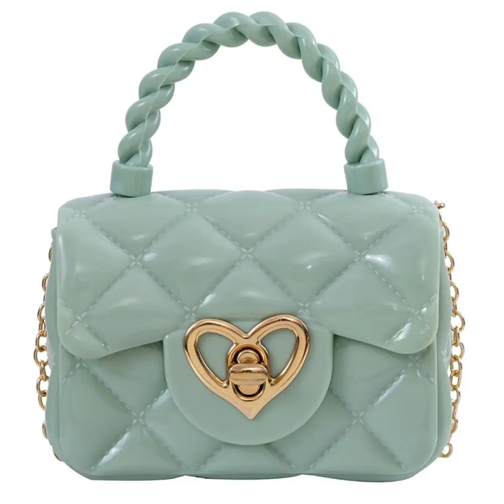 Kids PU Leather Crossbody Bags Girls Heart Shoulder Bags Children Mini Coin Purses Jelly Bag Kids Handbag Gifts