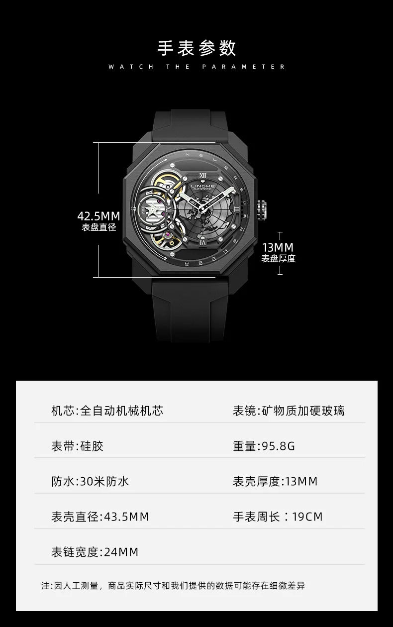 Mens Automatic Mechanical Watch for Man European American Business Leisure Wristwatches Silver Luminous Waterproof Men Watches