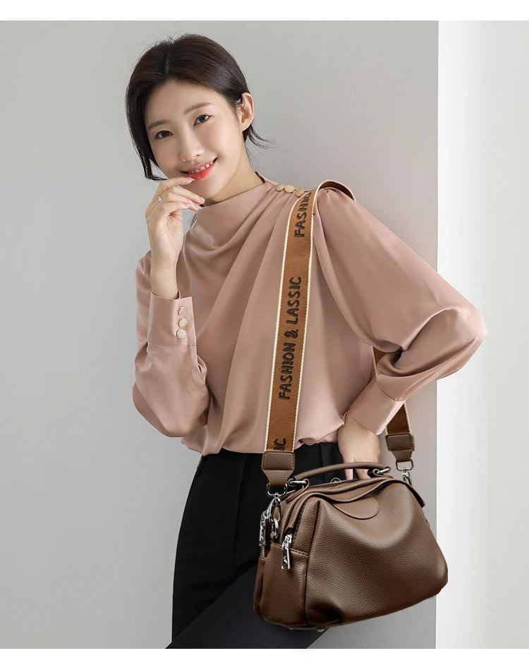 High Quality Soft Leather Tote Bag Fashion Women Shoulder Messenger Bag Large Capacity Wear-resistant Bag Luxury Handbag Sac
