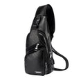 Men's Chest Bags Pack Business Messenger USB Charging Fashion PU Leather Waist Outdoor Casual Sports Brand Single Shoulder Bag