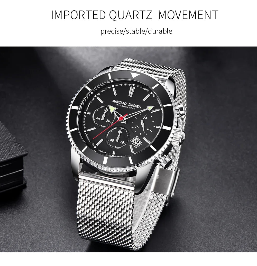 Mens Watches Analog Quartz Chronograph Waterproof Wrist Watches for Men Fashion Business Work Casual Sport Designer Dress Watch