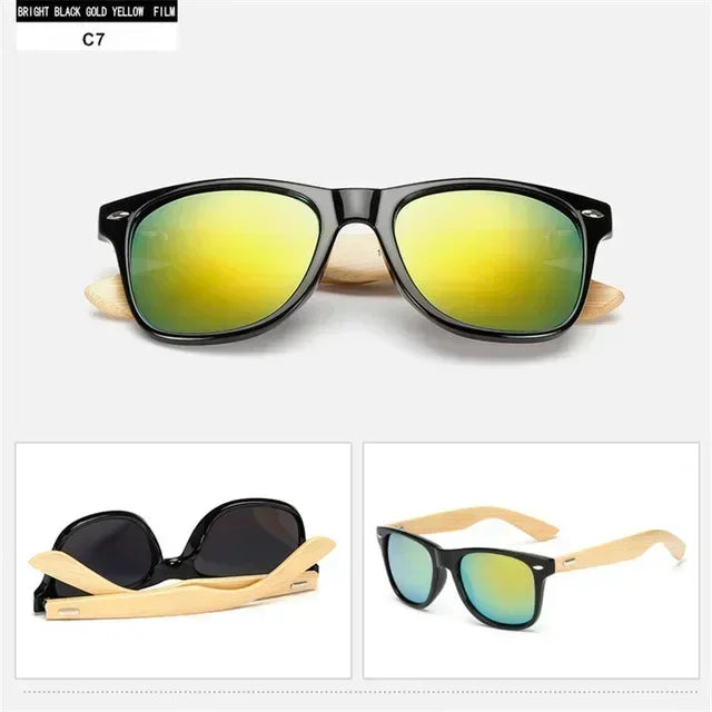 Natural Wooden Sunglasses for Men and Women, Polarized Fashion Sun Glasses with Original Wood Frame