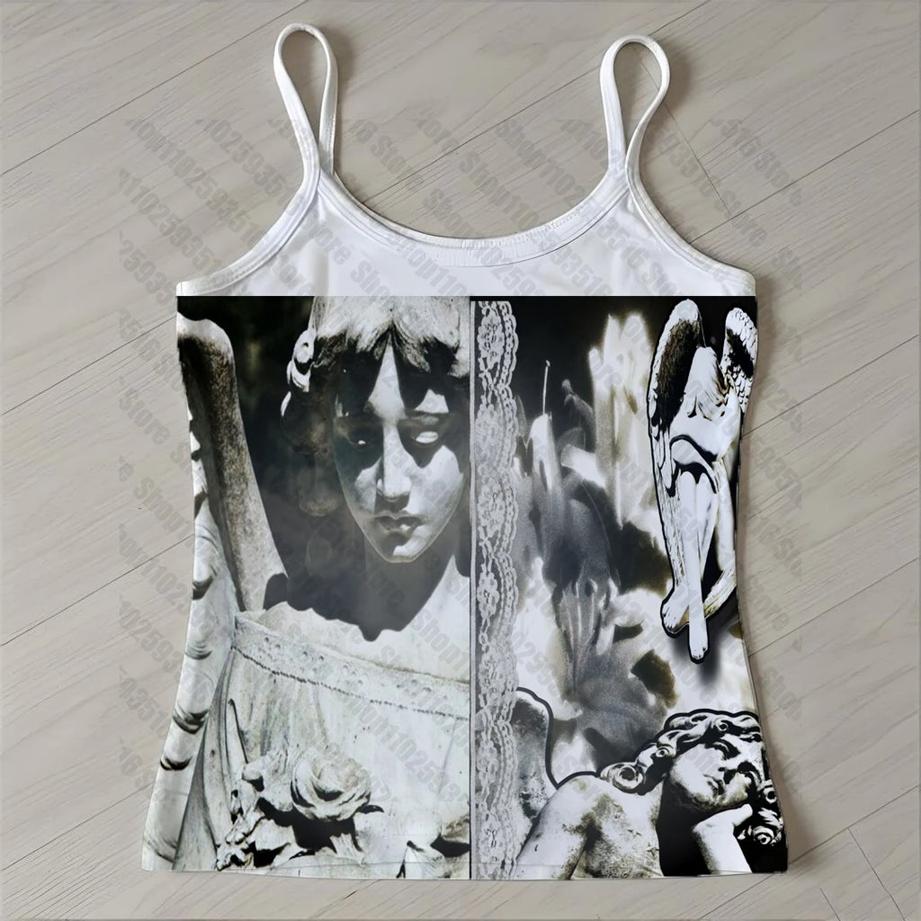 Summer Women Clothes 90s Vintage Clothes Trashy Y2k 2000s Tops Female Clothing Crop Top Sexys Tanks & Camis Harajuku Emo Woman