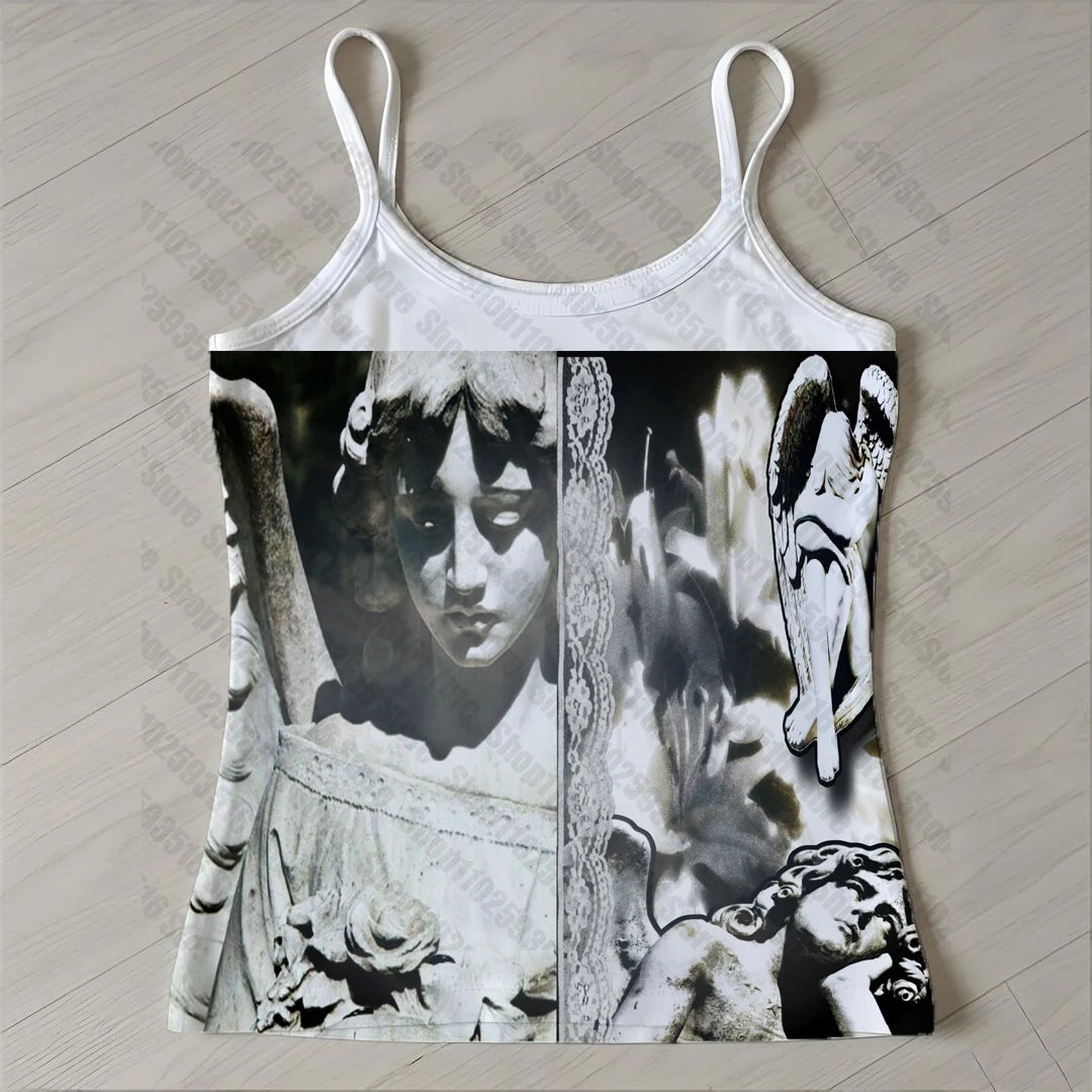 Summer Women Clothes 90s Vintage Clothes Trashy Y2k 2000s Tops Female Clothing Crop Top Sexys Tanks & Camis Harajuku Emo Woman