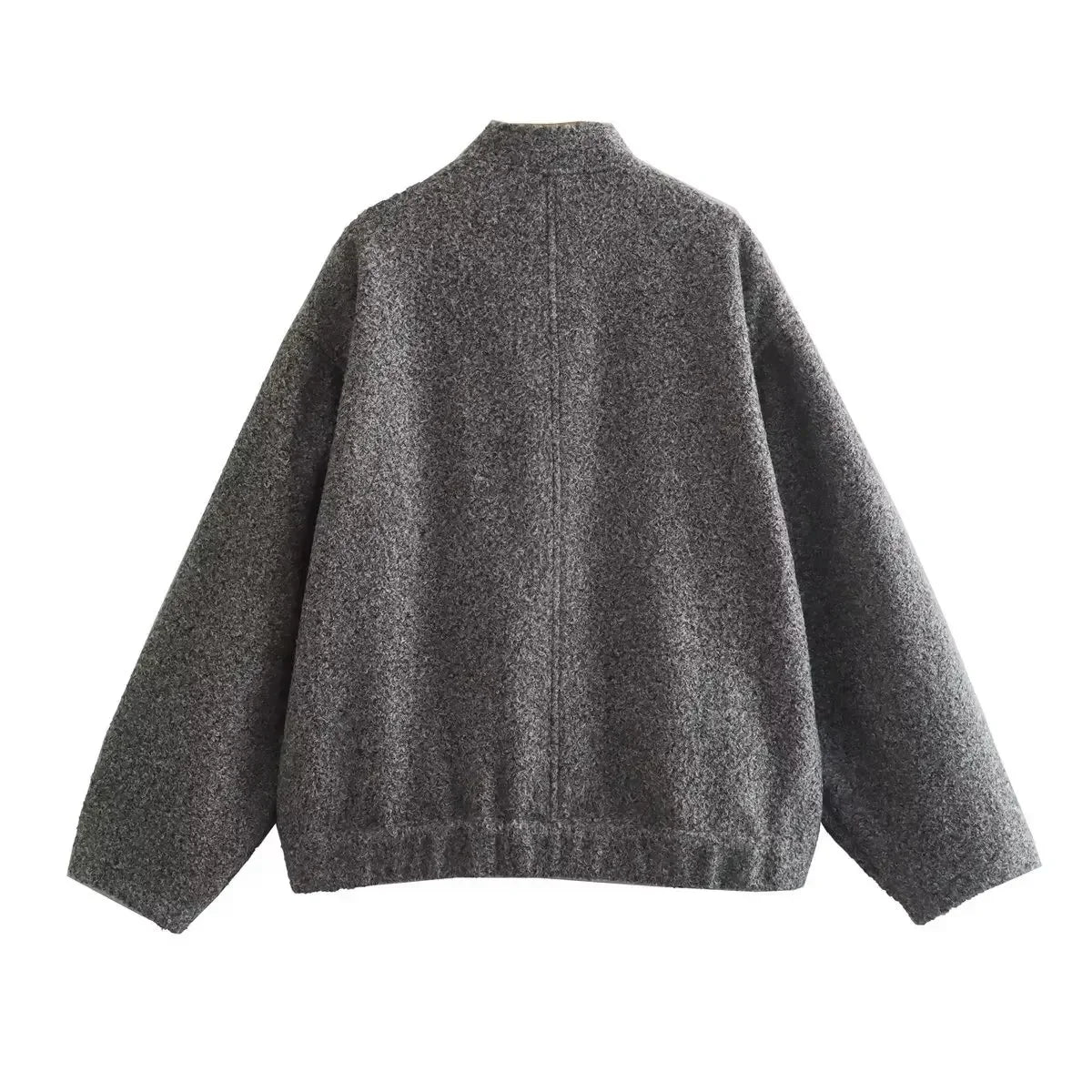 Casual Jackets For Women Fashion Chic Lady Long Sleeves Mock Neck Warm Coat Top Female Autumn Outwear Bomber Jackets Coats
