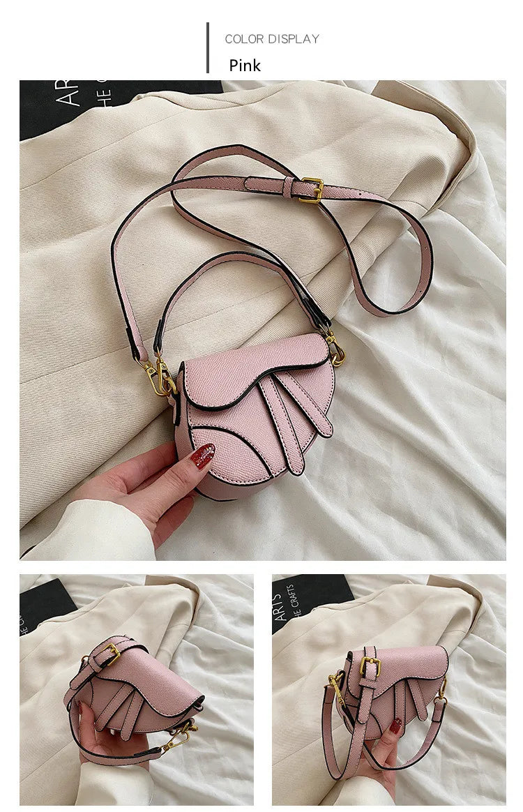 Fashion Children's Bags Ins Girls Niche Messenger Bag Retro Portable Saddle Bag Baby Kids Shoulder Bag Accessories Handbag BM092